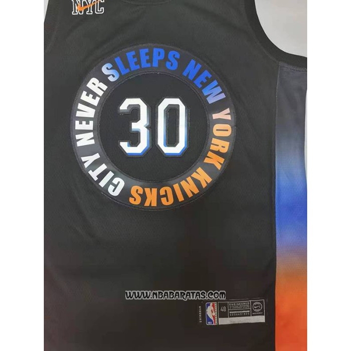 Camiseta New York Knicks Julius Randl #30 Ciudad 2020-21 Negro